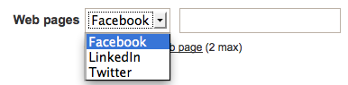 Webpages only include facebook, twitter & linkedin Webpages only include facebook, twitter & linkedin